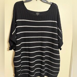 Worthington Black and White Striped Sweatshirt